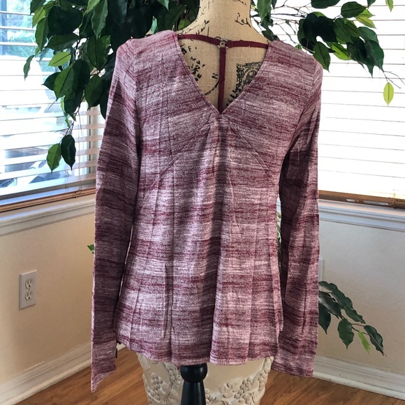 Burgundy Long Sleeve Wrap Top - Picture 10 of 11